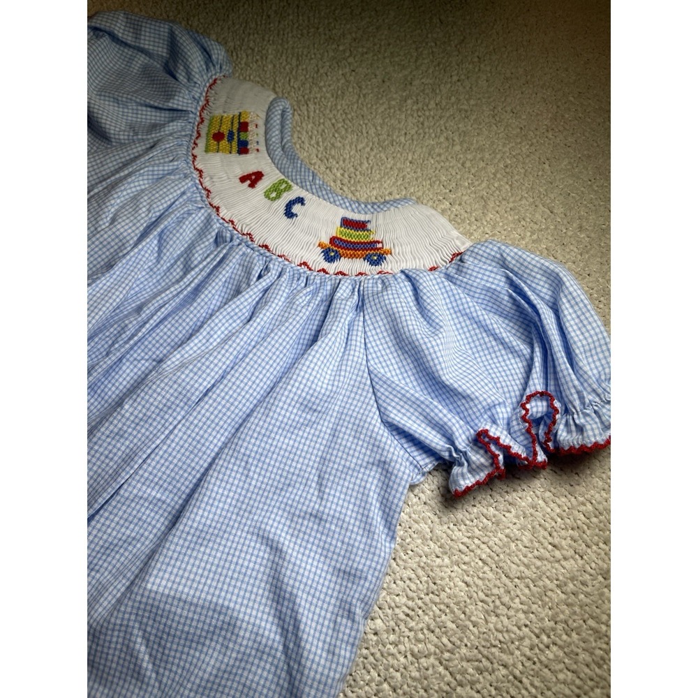 The Bailey Boys Girls Blue Gingham Smocked Dress Sz 18M  ABC Books School